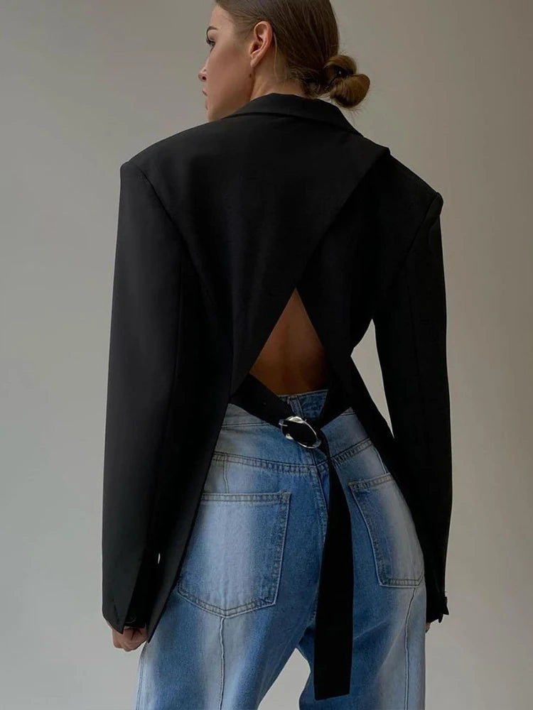 Oversized blazer met hollow cut